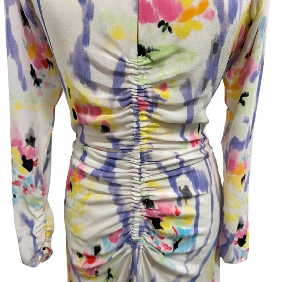 MARIA CHER Fatima Arya Ruched A-Line Maxi Dress,  Multi floral tones, Size 2 - Picture 7 of 16